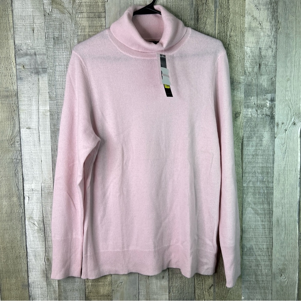 Alex Marie XL 100% Cashmere Baby Pink Long Sleeve Turtleneck Sweater